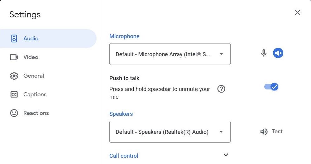 Uji Mikrofon Google Meet