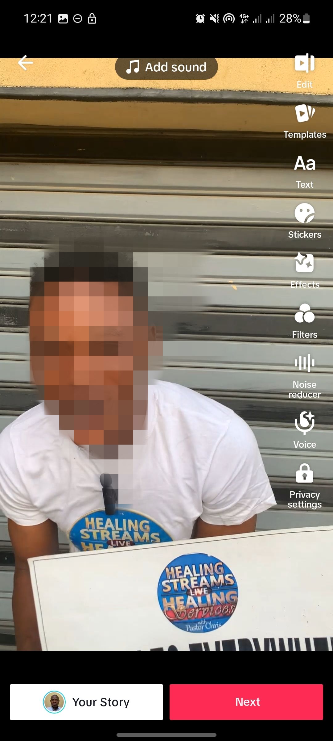صفحه ویرایشگر ویدیوی Tiktok