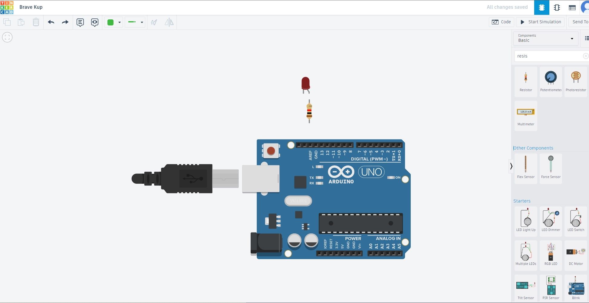 مدارهای tinkercad با قطعات