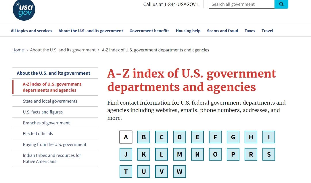 usa gov website screenshot