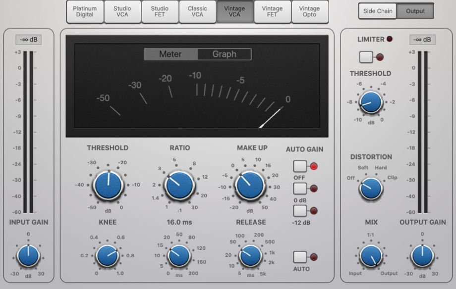 کمپرسور VCA قدیمی در Logic Pro X