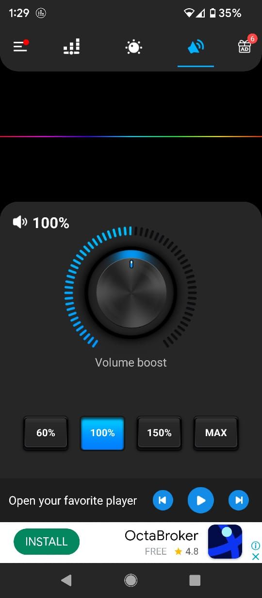 Volume booster in Equalizer & Bass Booster