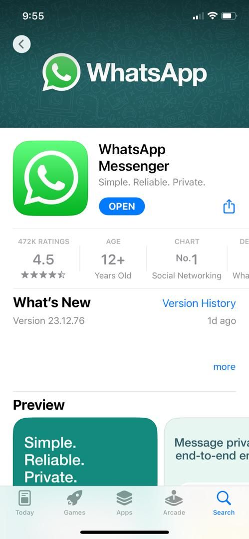 WhatsApp trong Cửa hàng ứng dụng