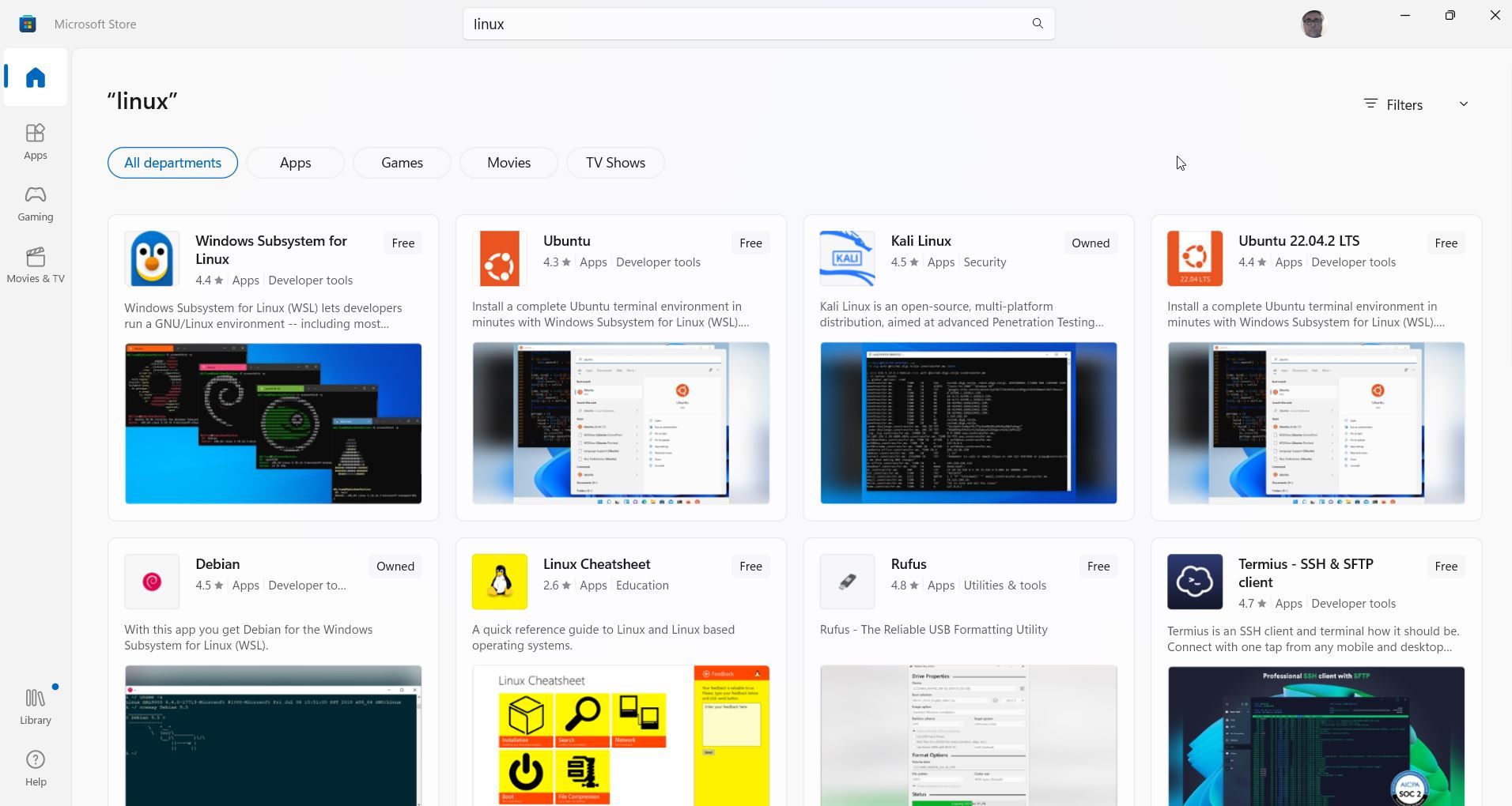 جستجوی Windows Store برای لینوکس