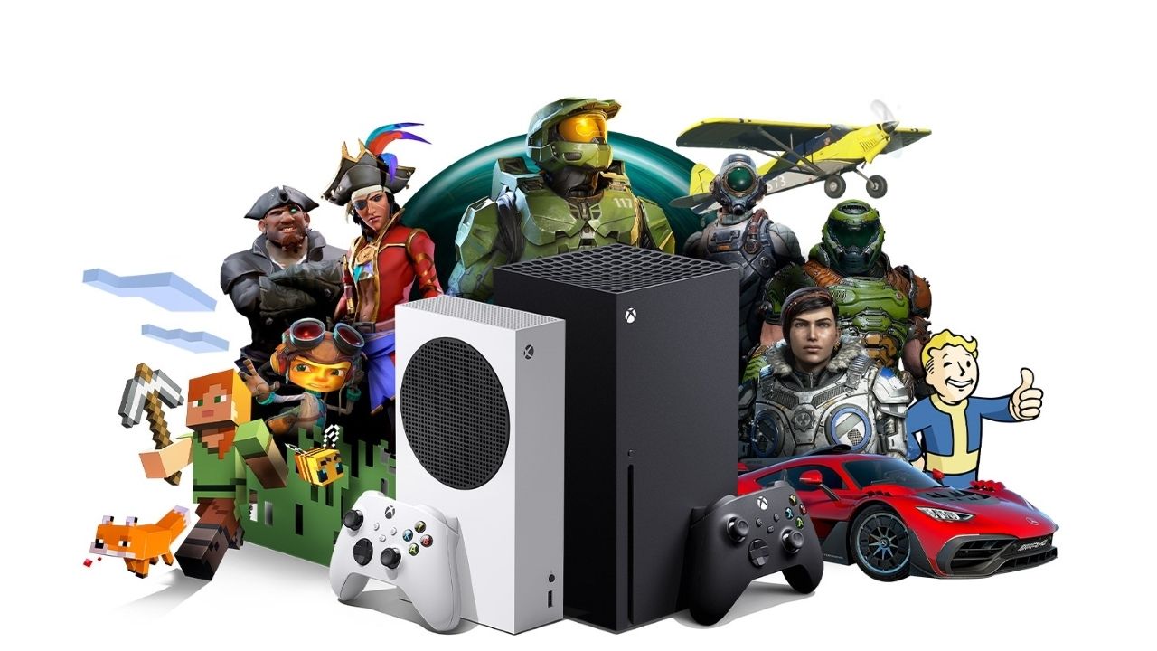 A promotional image for the advertisement of Xbox Game Pass and Xbox All Access 