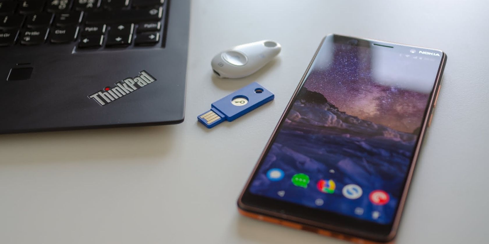 yubikey with phone and laptop
