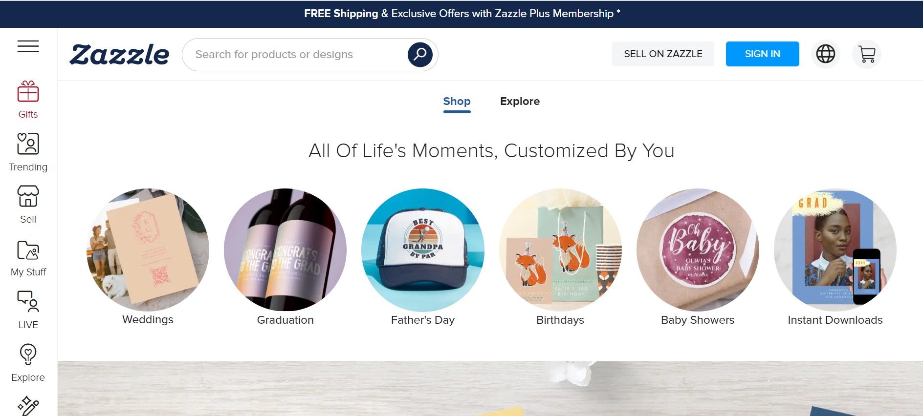Zazzle Gift Website