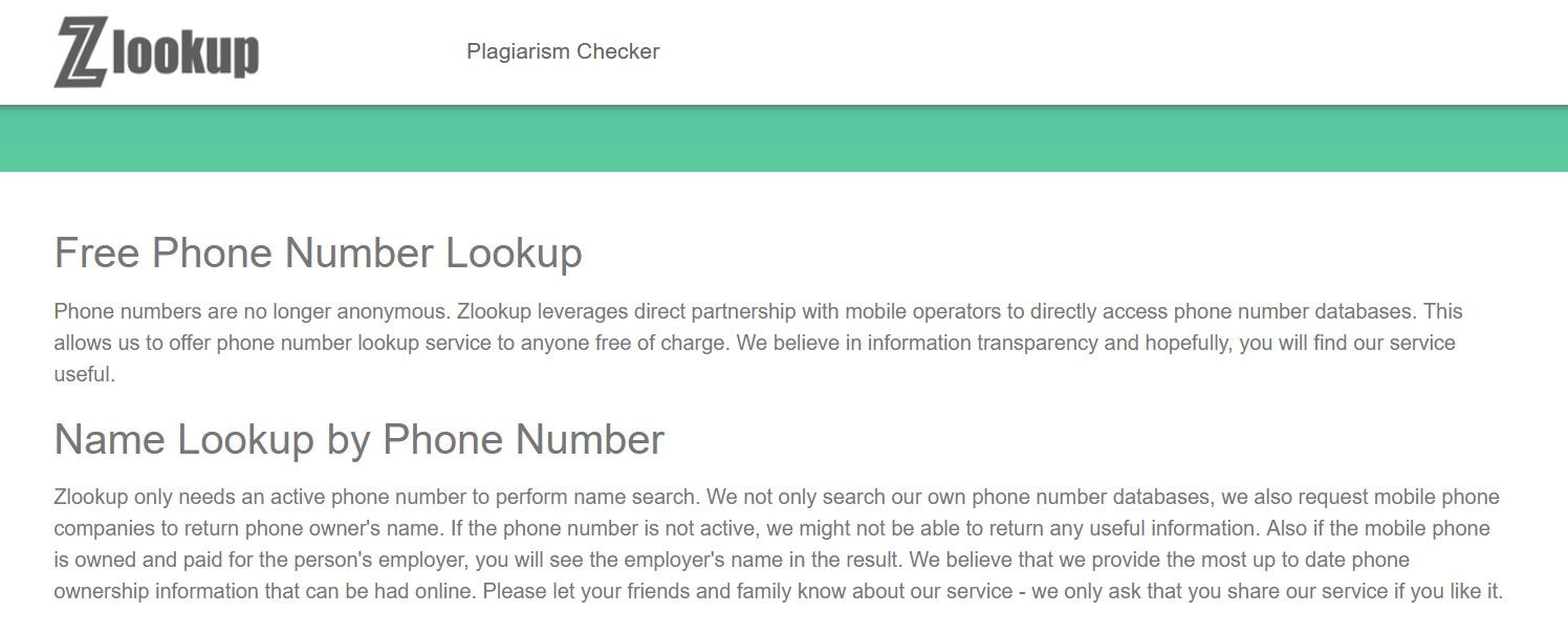 ZLOOKUP Explaining Its Caller ID Service