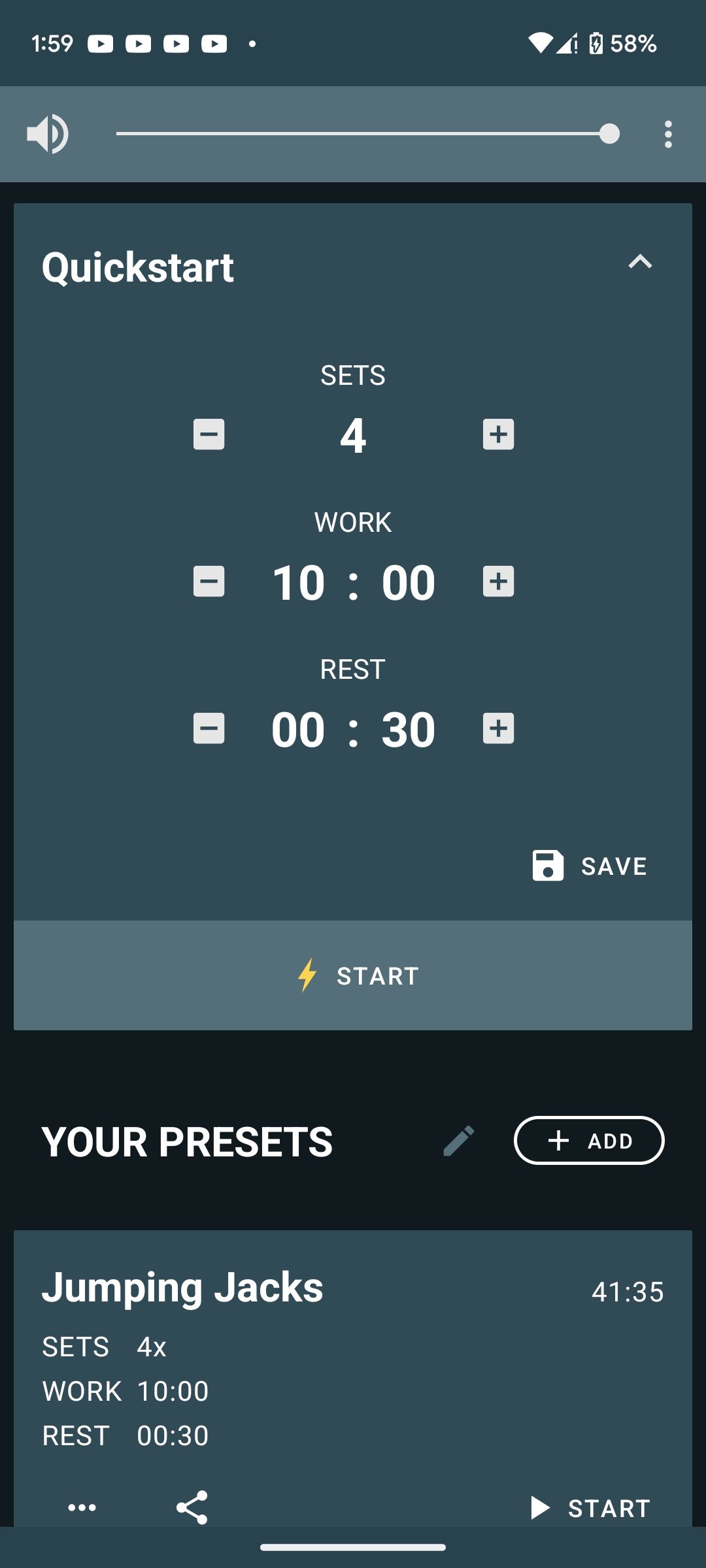 Interval Timer home page
