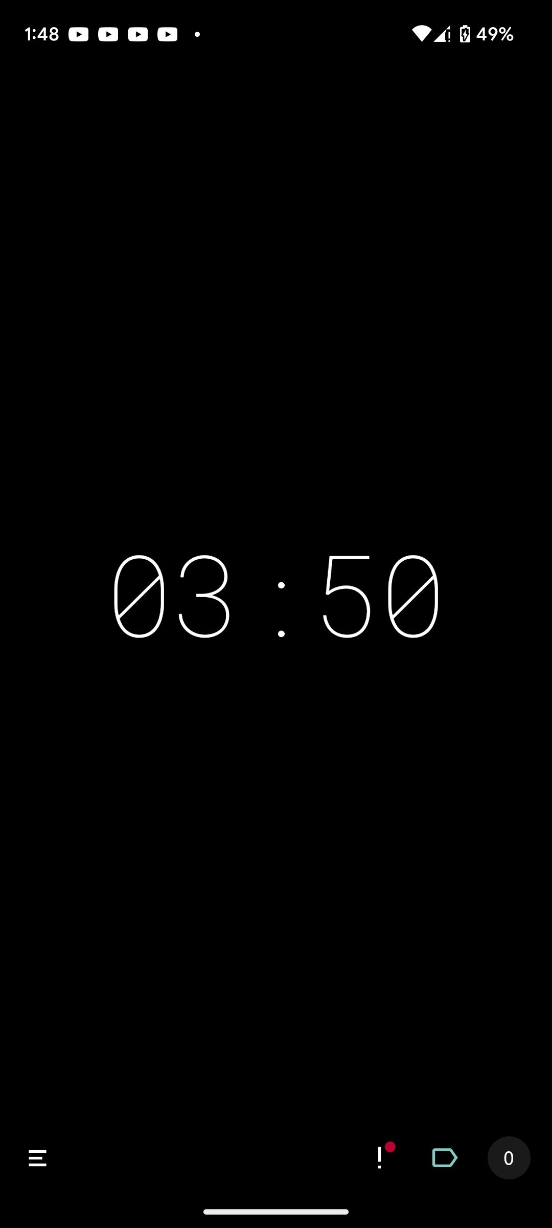 A timer running in Minimalist Pomodoro Timer app