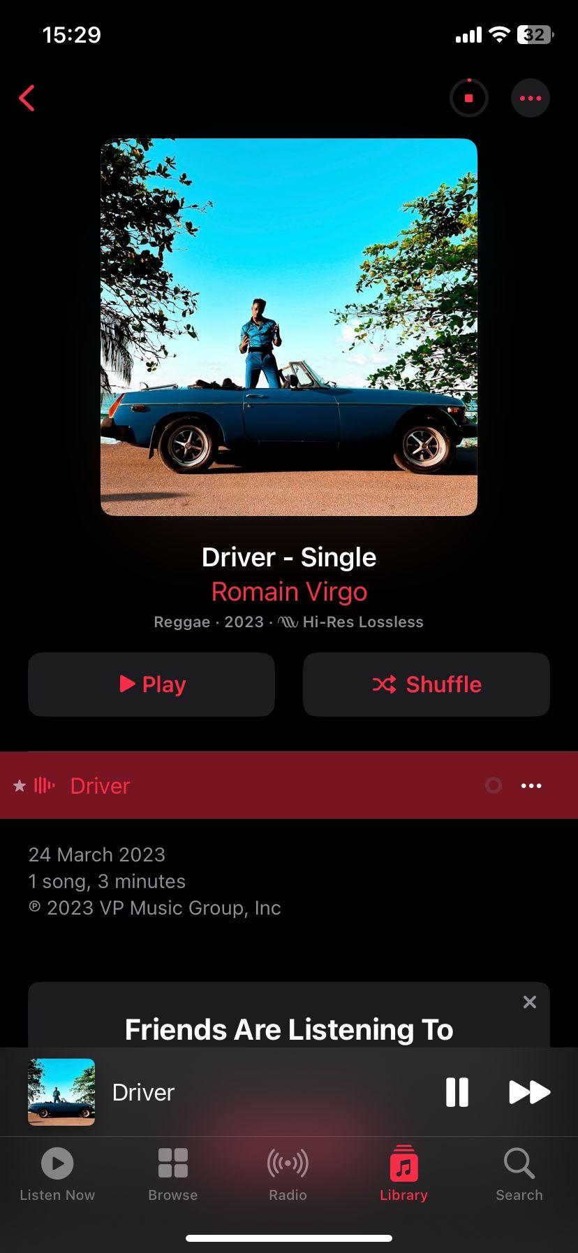 Album view in Apple Music