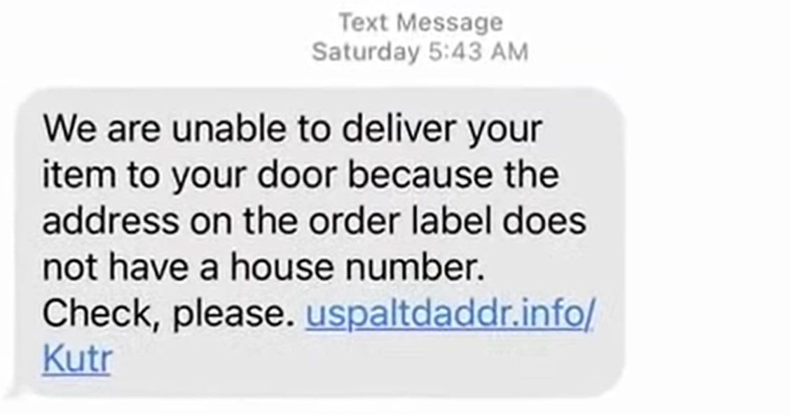 A Fake Text Message Posing to Be From USPS