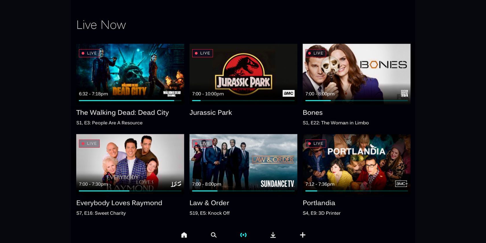 Stream live TV shows through the AMC+ app