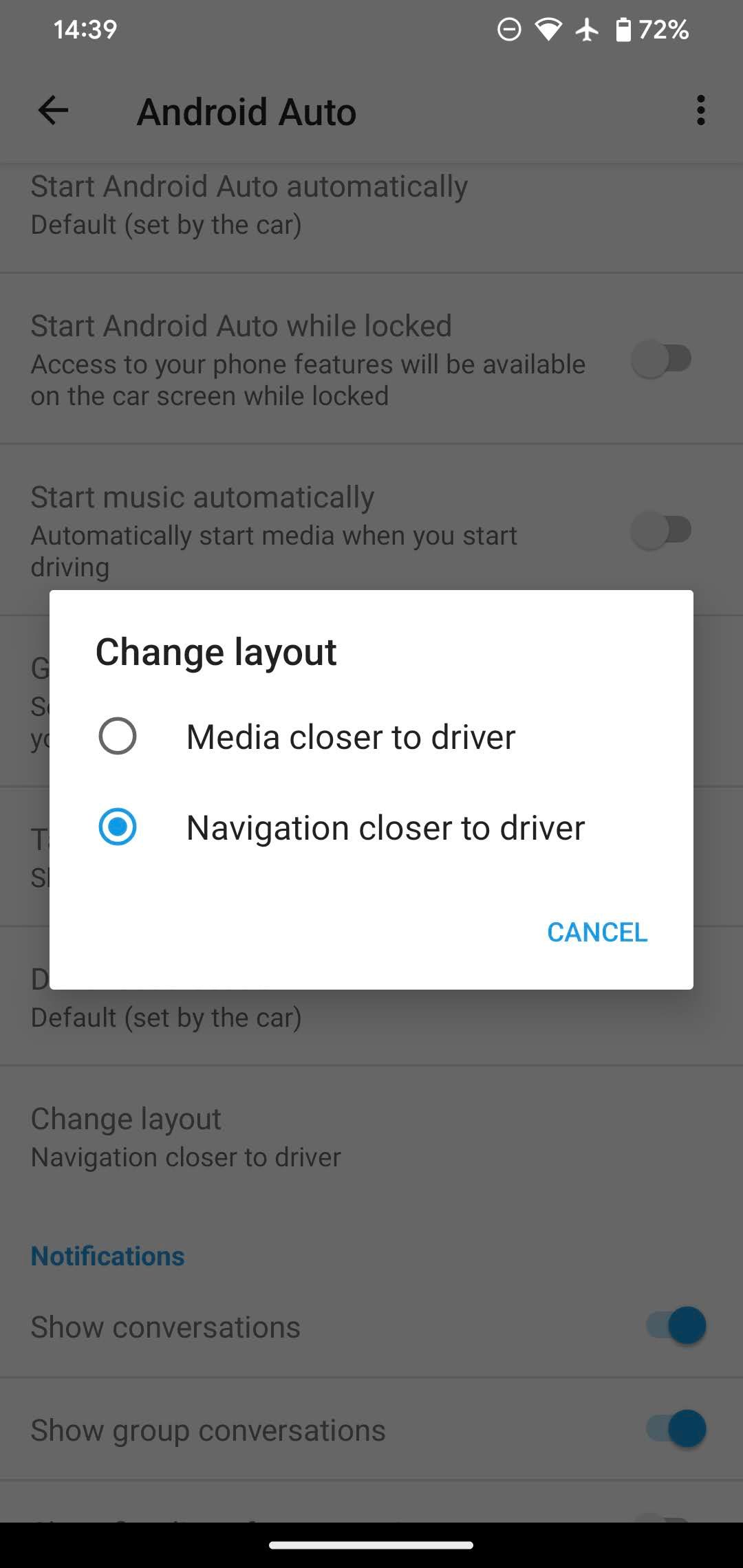 Android Auto Media Layout
