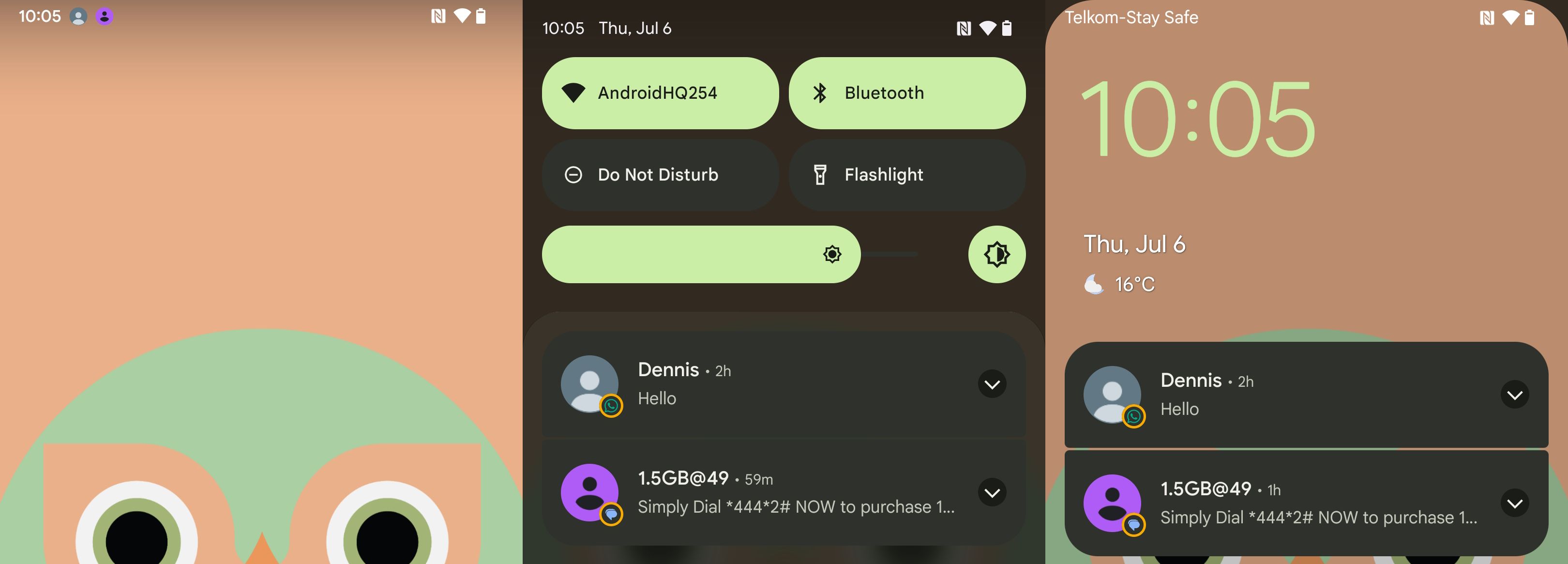 naungan notifikasi bar status android dan layar kunci