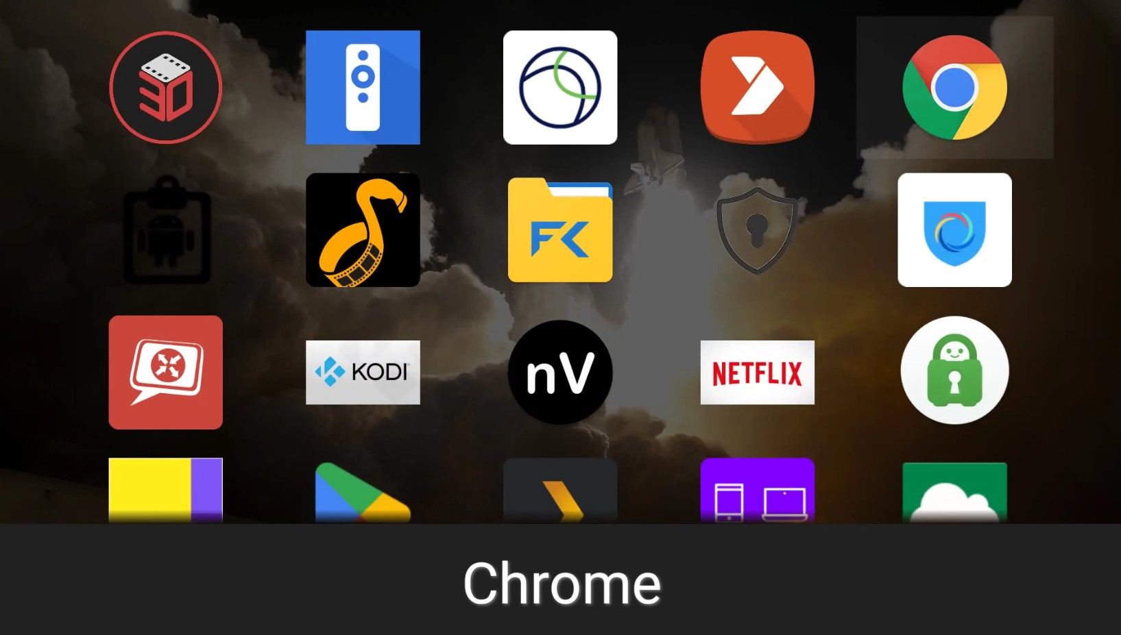 Sideload Launcher displaying Chrome on Android TV