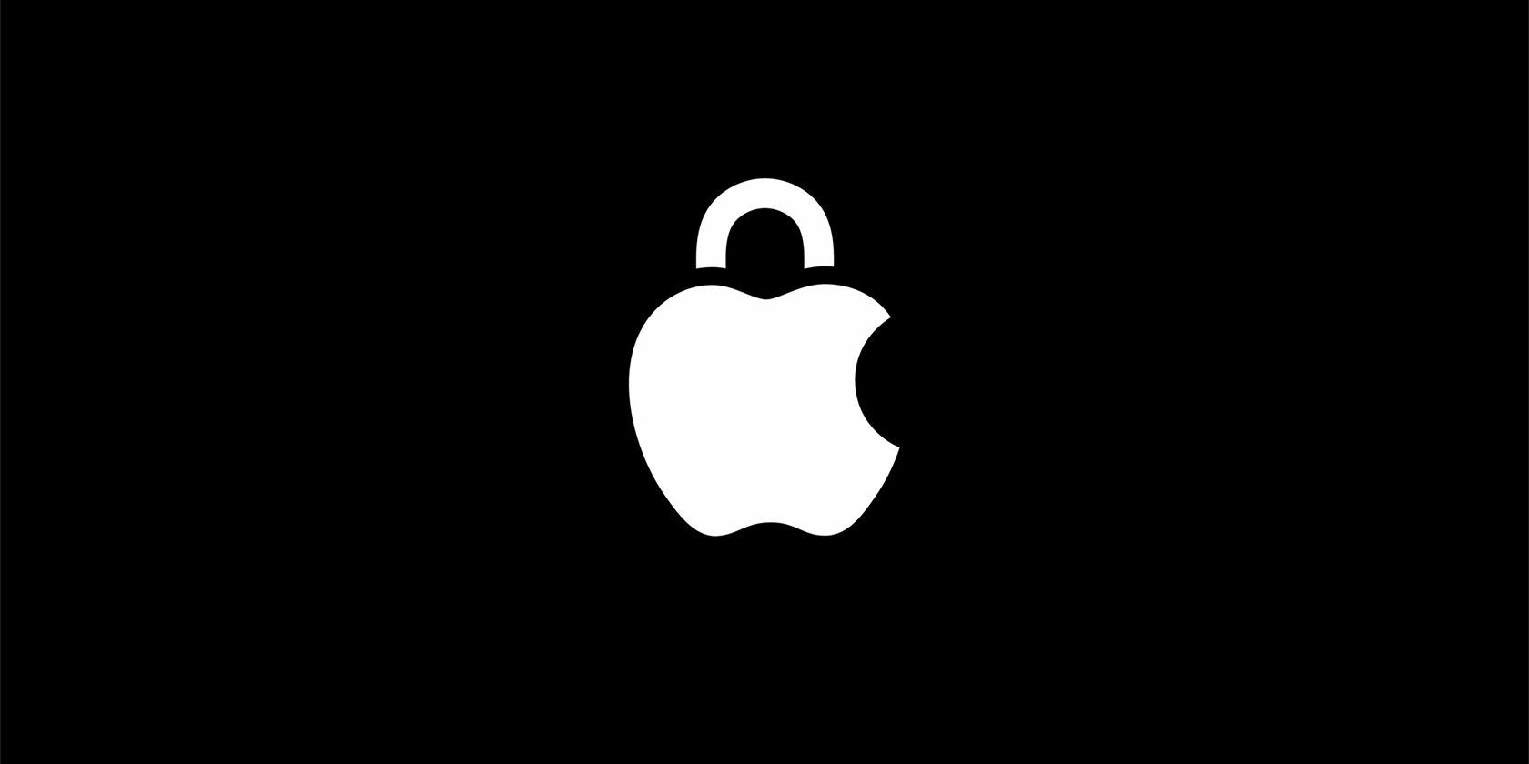 Logo Apple dengan kunci di atasnya