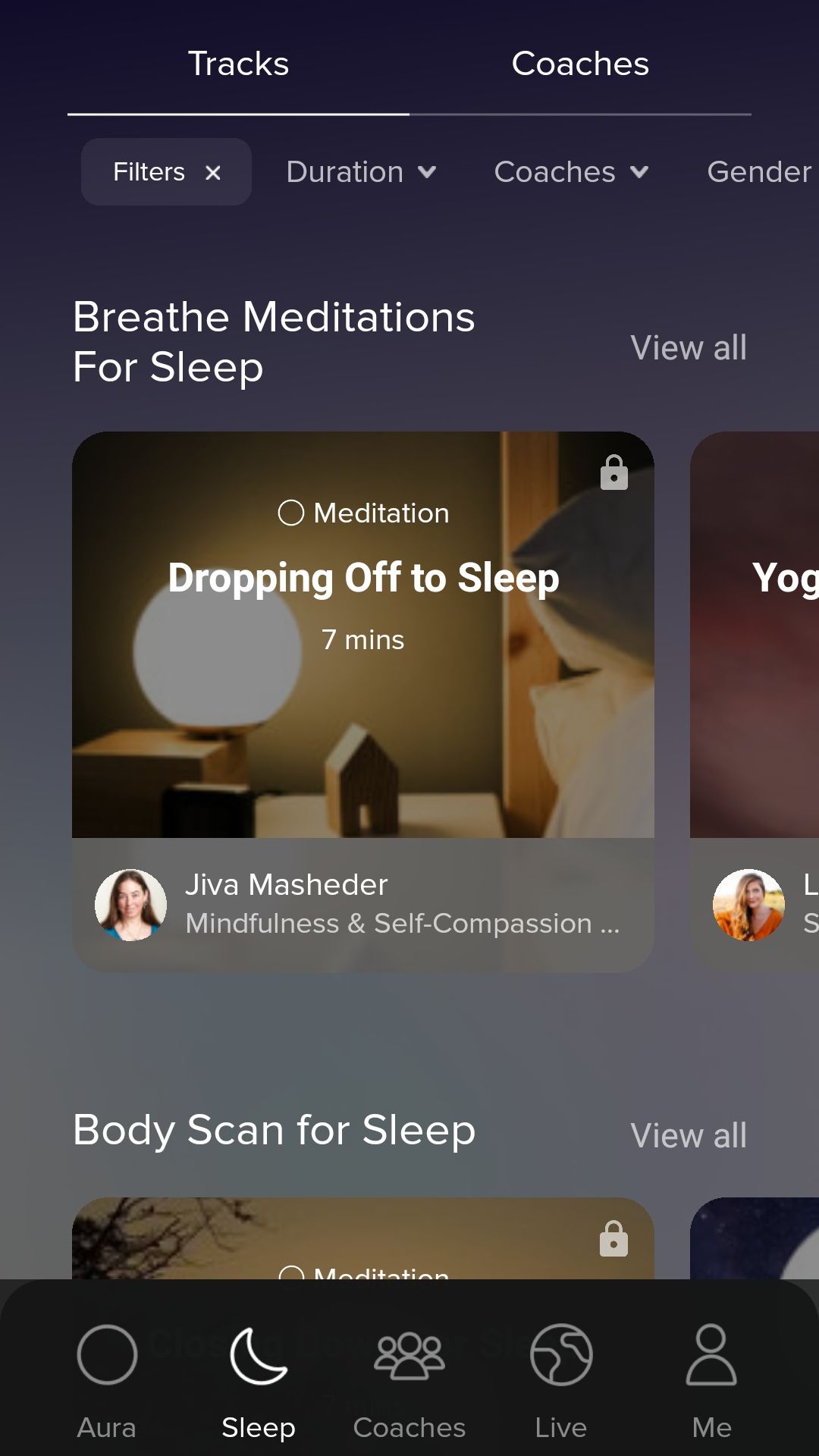 Aura sleep meditation app