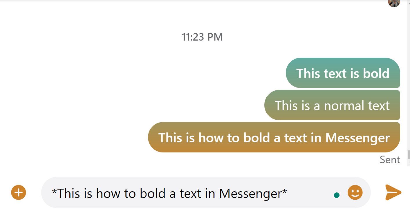 Bold text demo Messenger