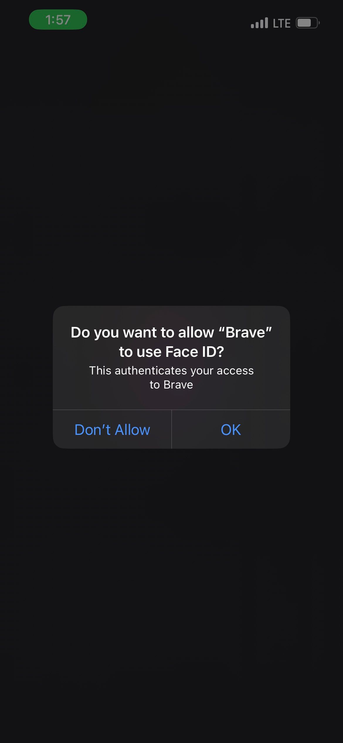 مرورگر Brave برای احراز هویت به Face ID نیاز دارد