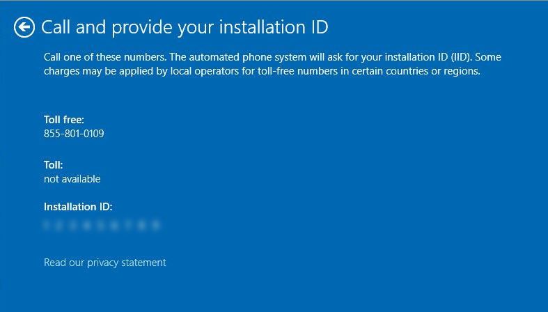 Gọi cho bộ phận hỗ trợ của Microsoft và cung cấp ID cài đặt