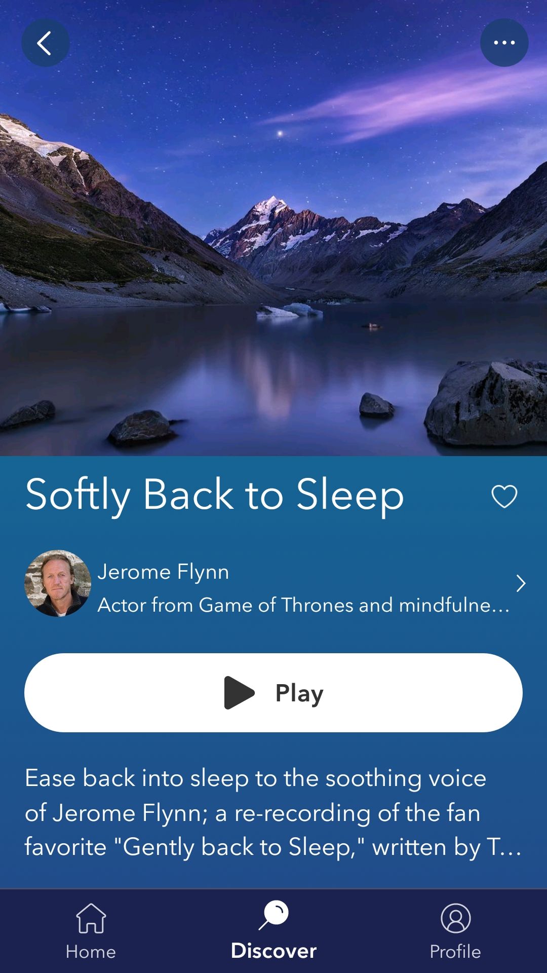 Calm sleep meditation app discover tab