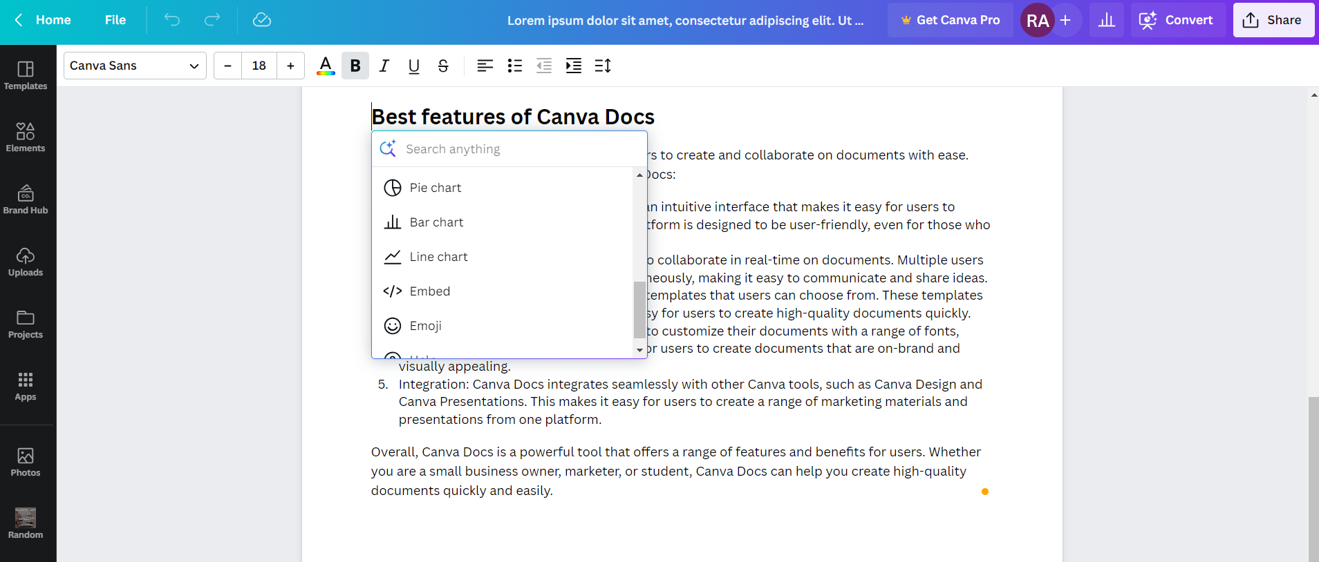 Canva Docs Shortcuts