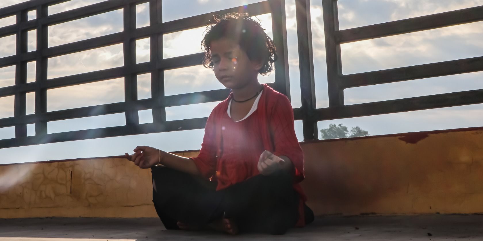 A child meditating