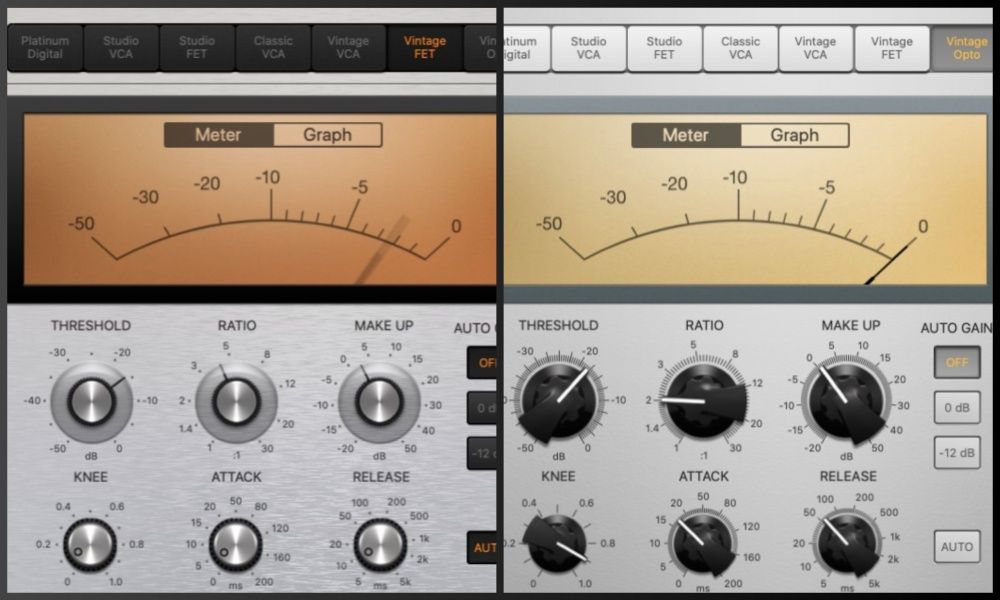 FET قدیمی و کمپرسور نوری در Logic Pro X