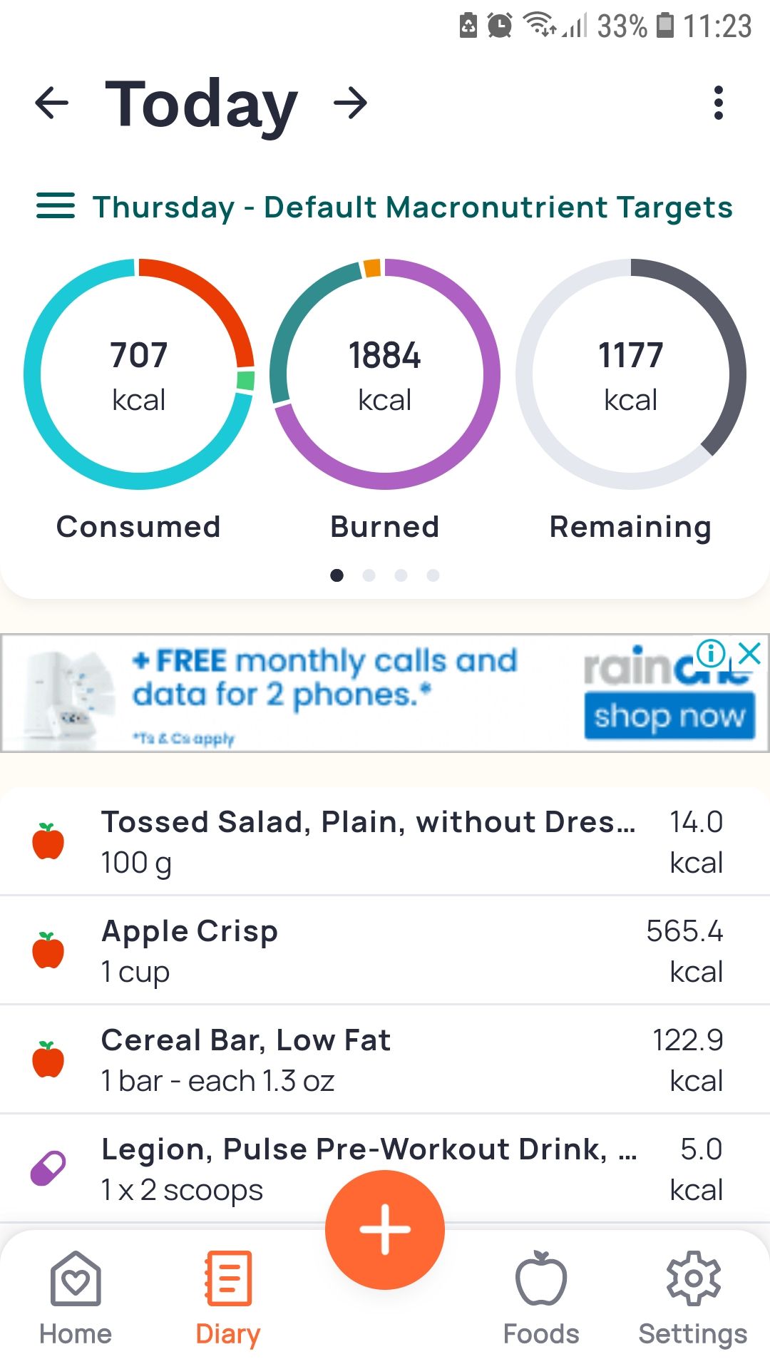 Cronometer Calorie Counter app diary