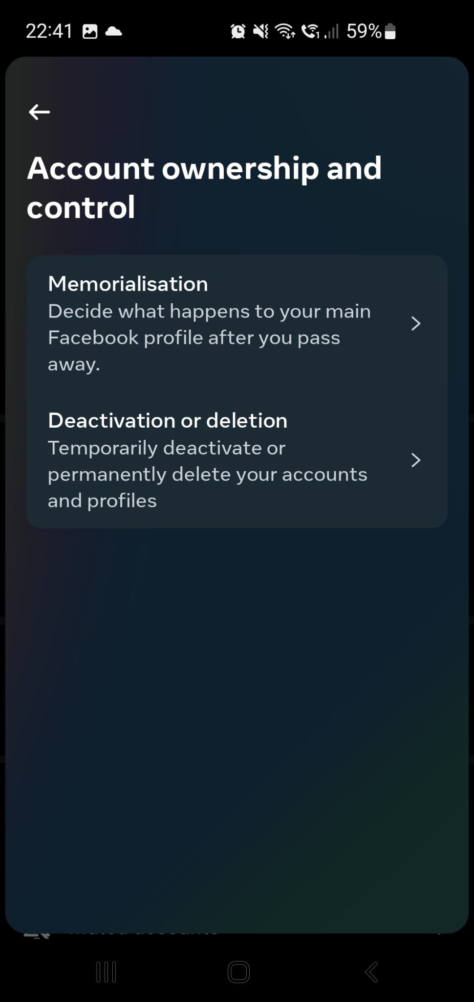 Deactivate IG account on Android device
