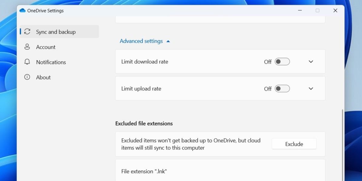 Отключите загрузку и ограничение загрузки для OneDrive