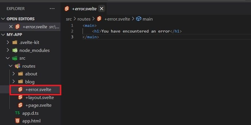 کد مسیر خطا در VScode