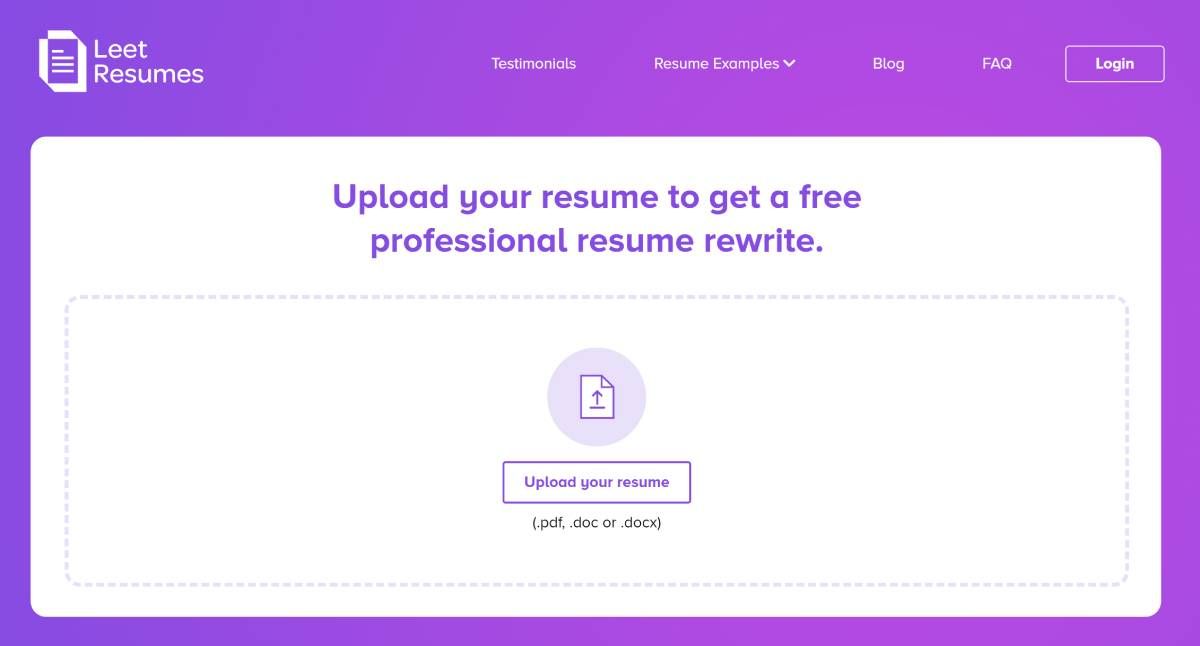 Leet Resumes đã đào tạo AI của mình trên hàng nghìn hồ sơ xin việc đẳng cấp thế giới và đề nghị nâng cấp hoặc cải thiện CV của bạn miễn phí