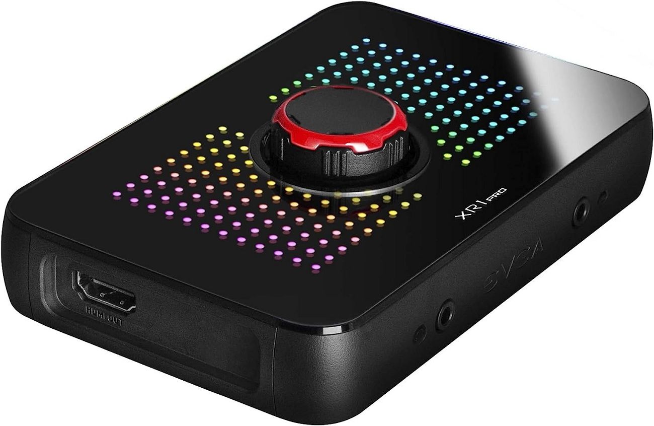 evga xr1 pro capture card featuring an audio mixer control dial