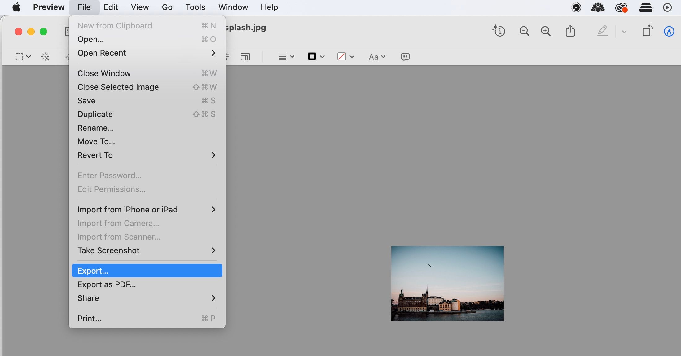 Export File From Preview on Mac Screenshot