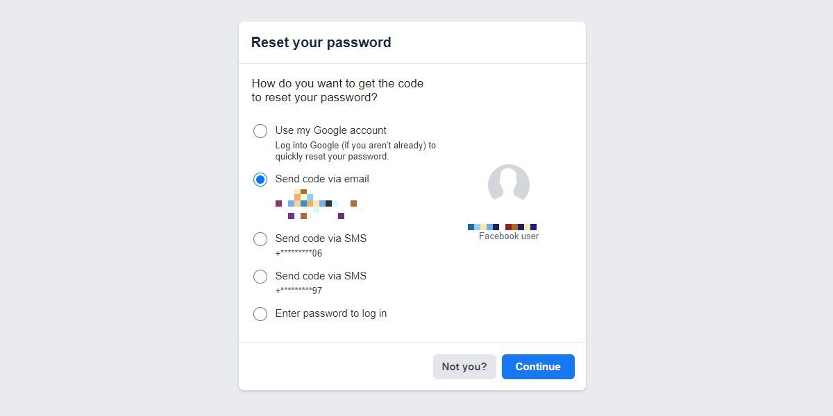 Facebook Reset Your Password With Code