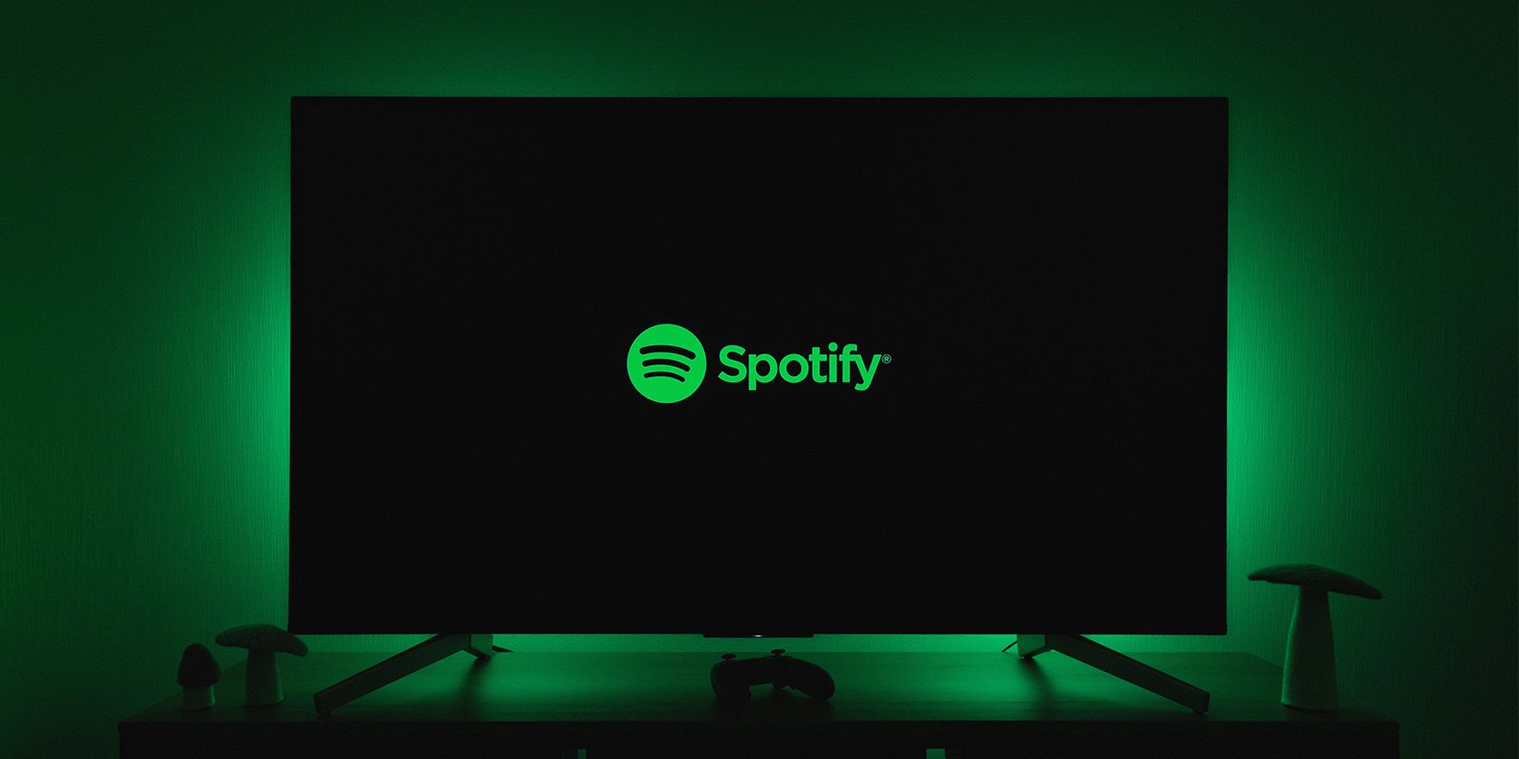 Spotify playing on a flatscreen TV