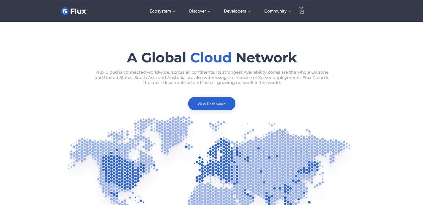 اسکرین شات از وب سایت Flux Network