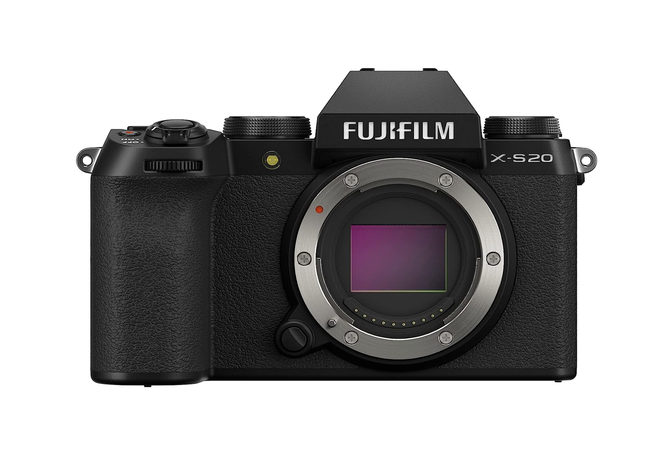 A Fujifilm X-S20 camera body