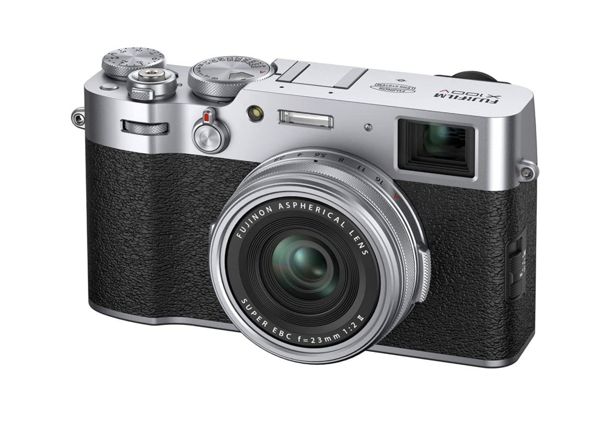 A Fujifilm X100 V premium point-and-shoot