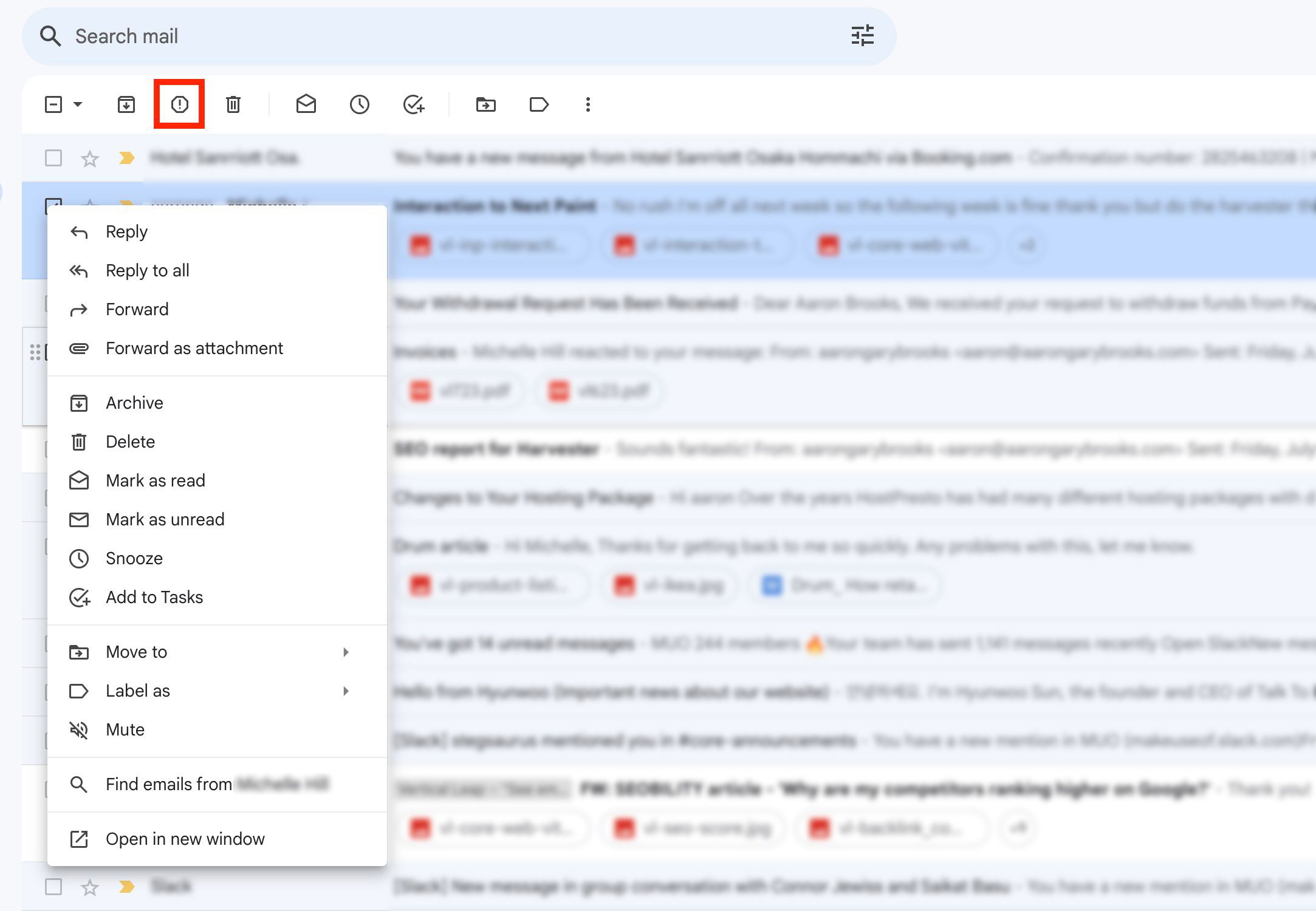 how to report spam in Gmail