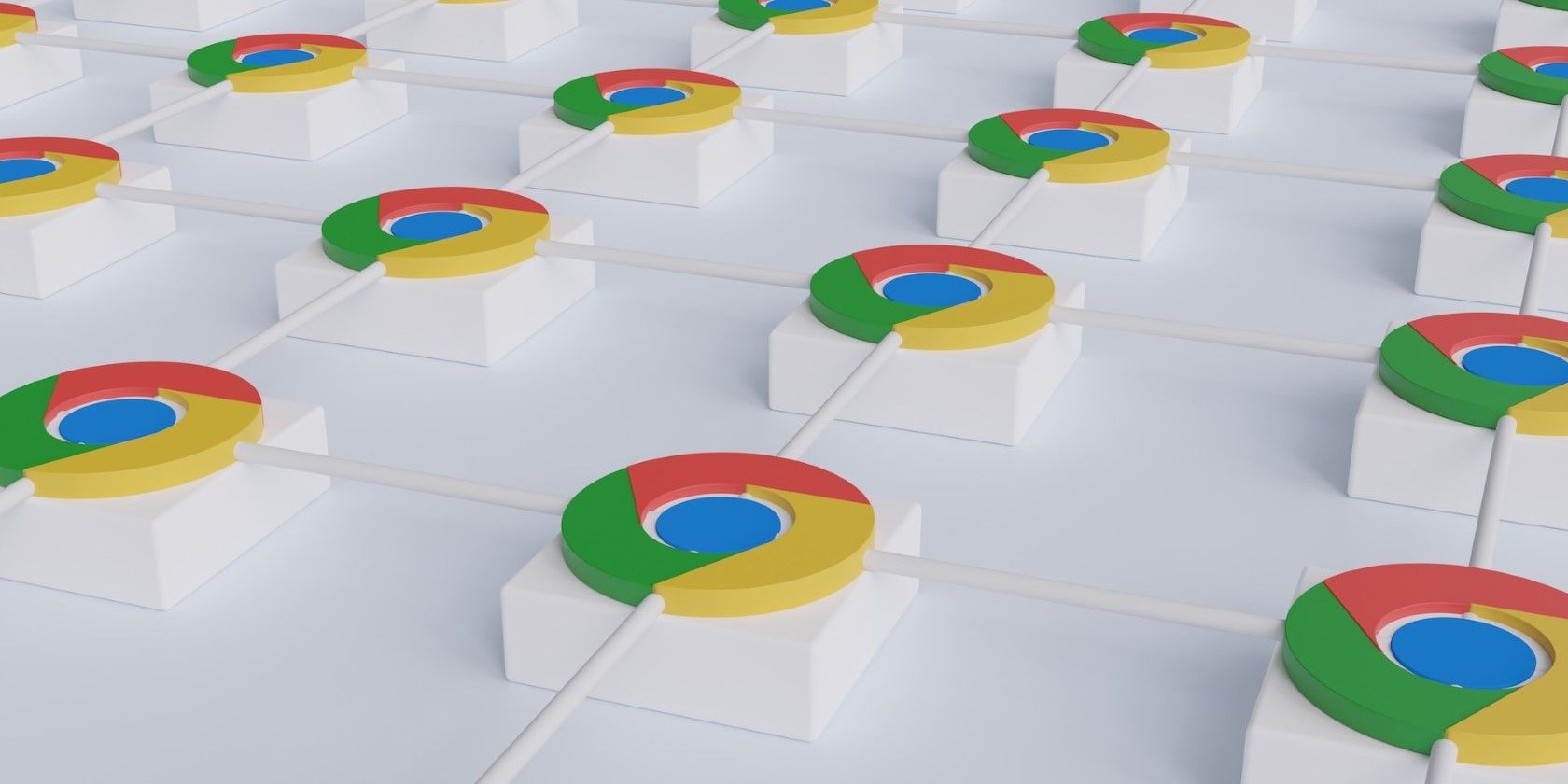 Google Chrome icons placed on a base right next to each other