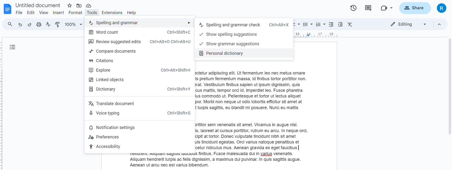 Google Docs Shortcuts