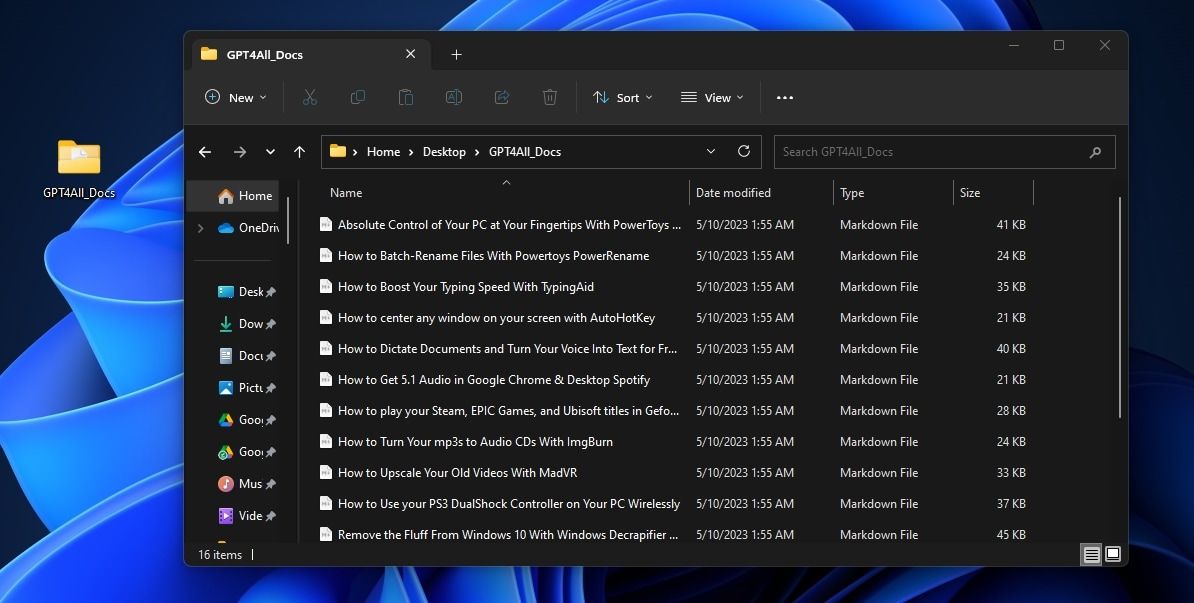 GPT4Tất cả tài liệu cục bộ trong Windows File Explorer