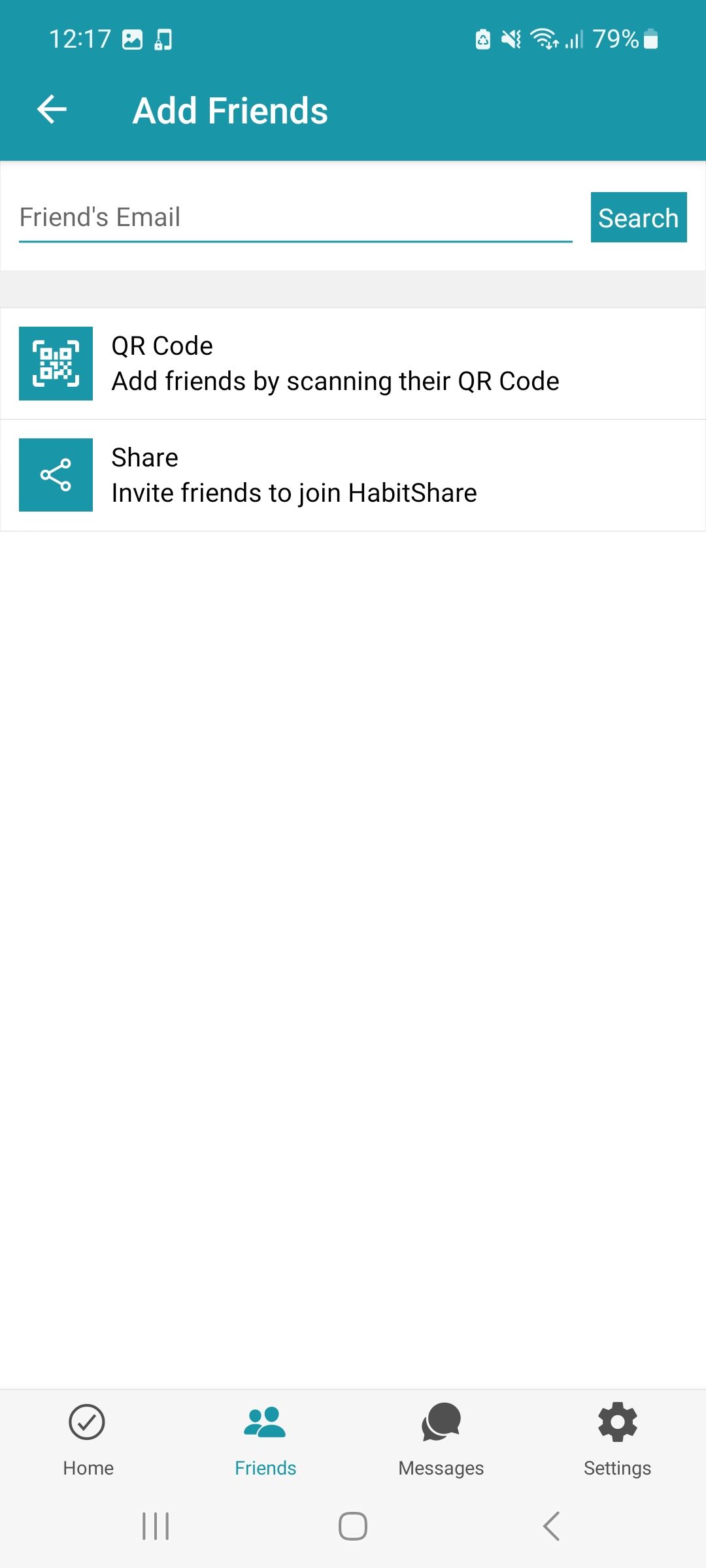 ویژگی افزودن دوستان HabitShare