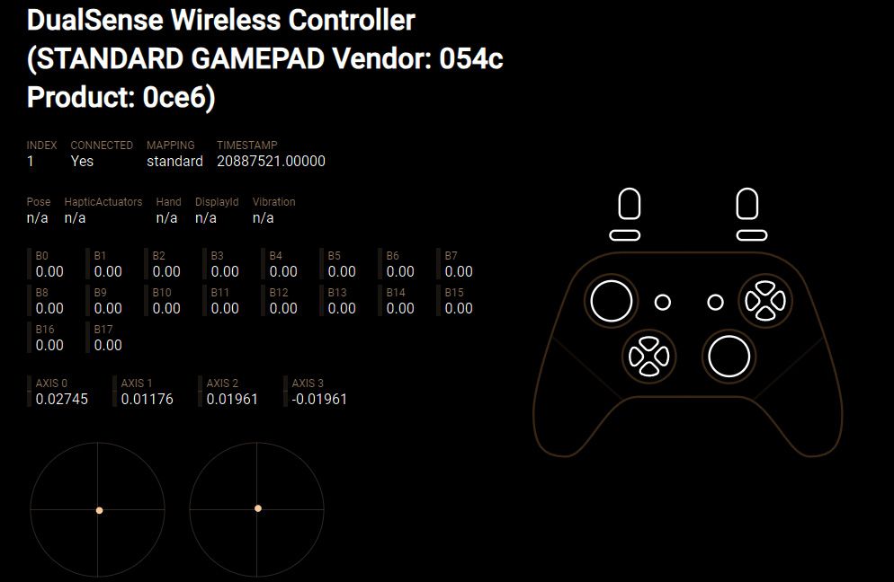 Bộ điều khiển PS5 DualSense được chẩn đoán bằng Trình kiểm tra phần cứng