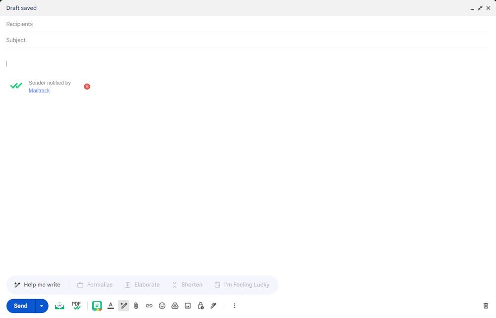 Cửa sổ Gmail Compose đang hiển thị nút Help me write