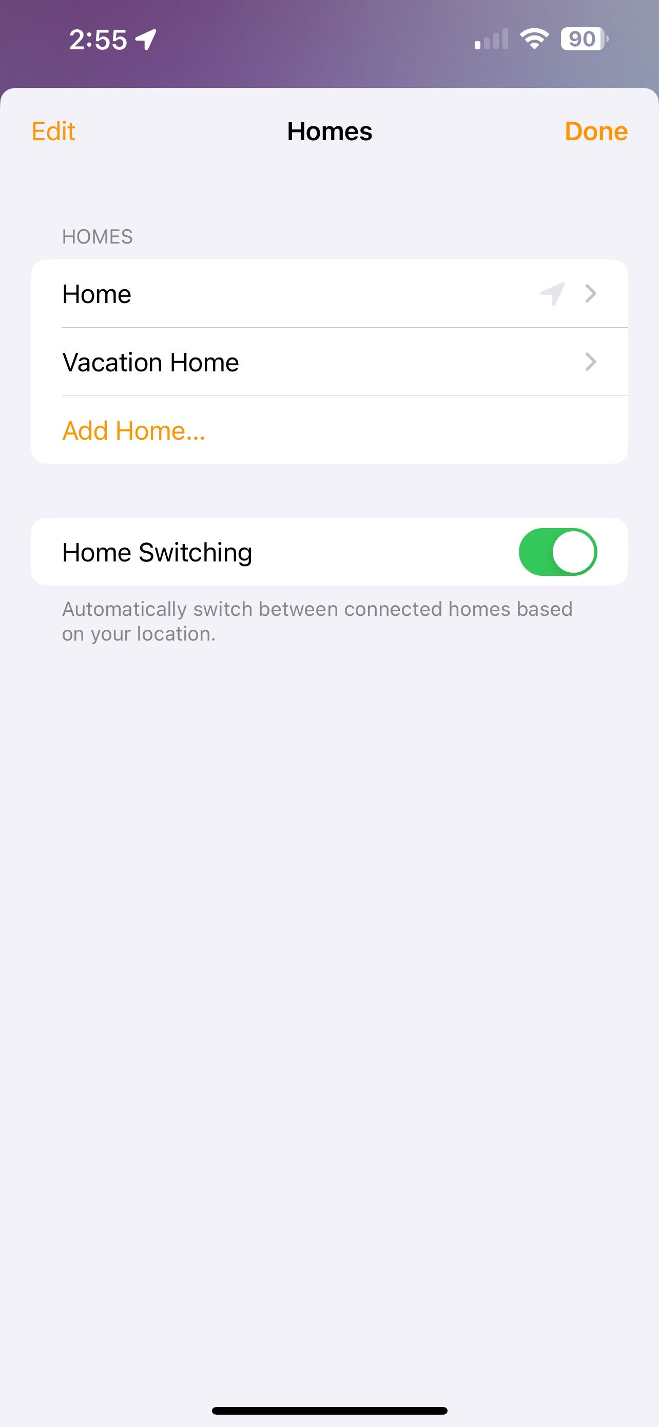 iOS 16 Home App Menu Multiple Homes