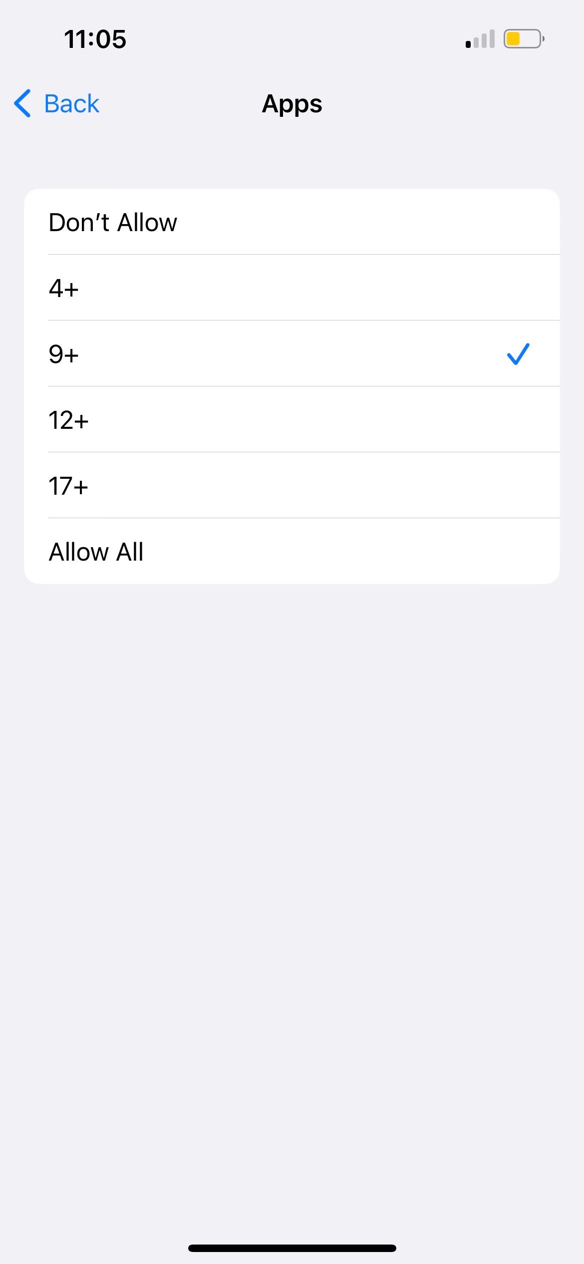 iphone app age rating setting